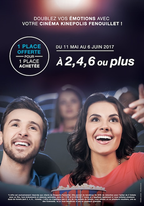 Cinema 1 Place Achetée 1 Place Offerte 1 place offerte pour 1 place achetée | Kinepolis France